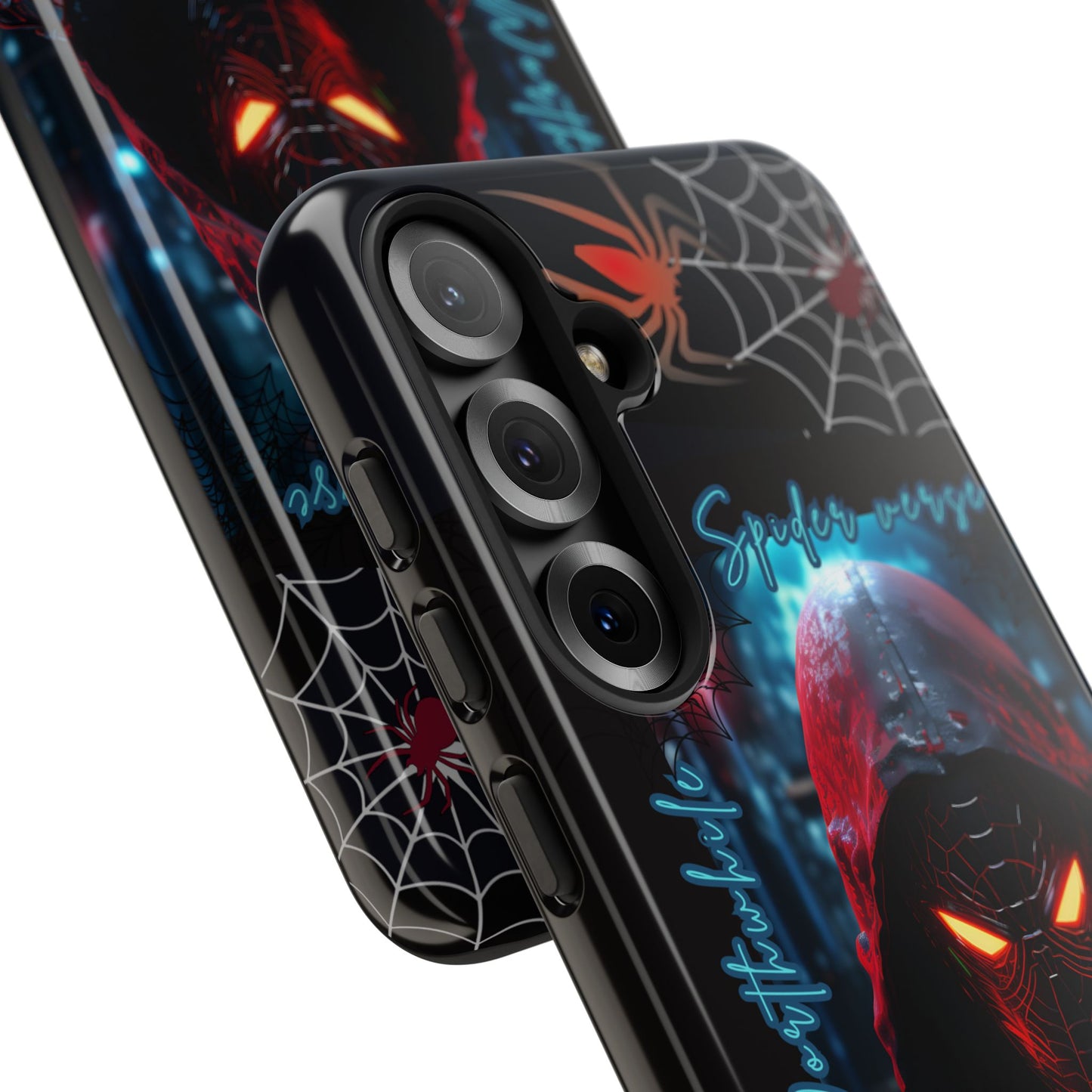 Spiderman Phone Case — Neon Hooded Skull Design "Spider verse"