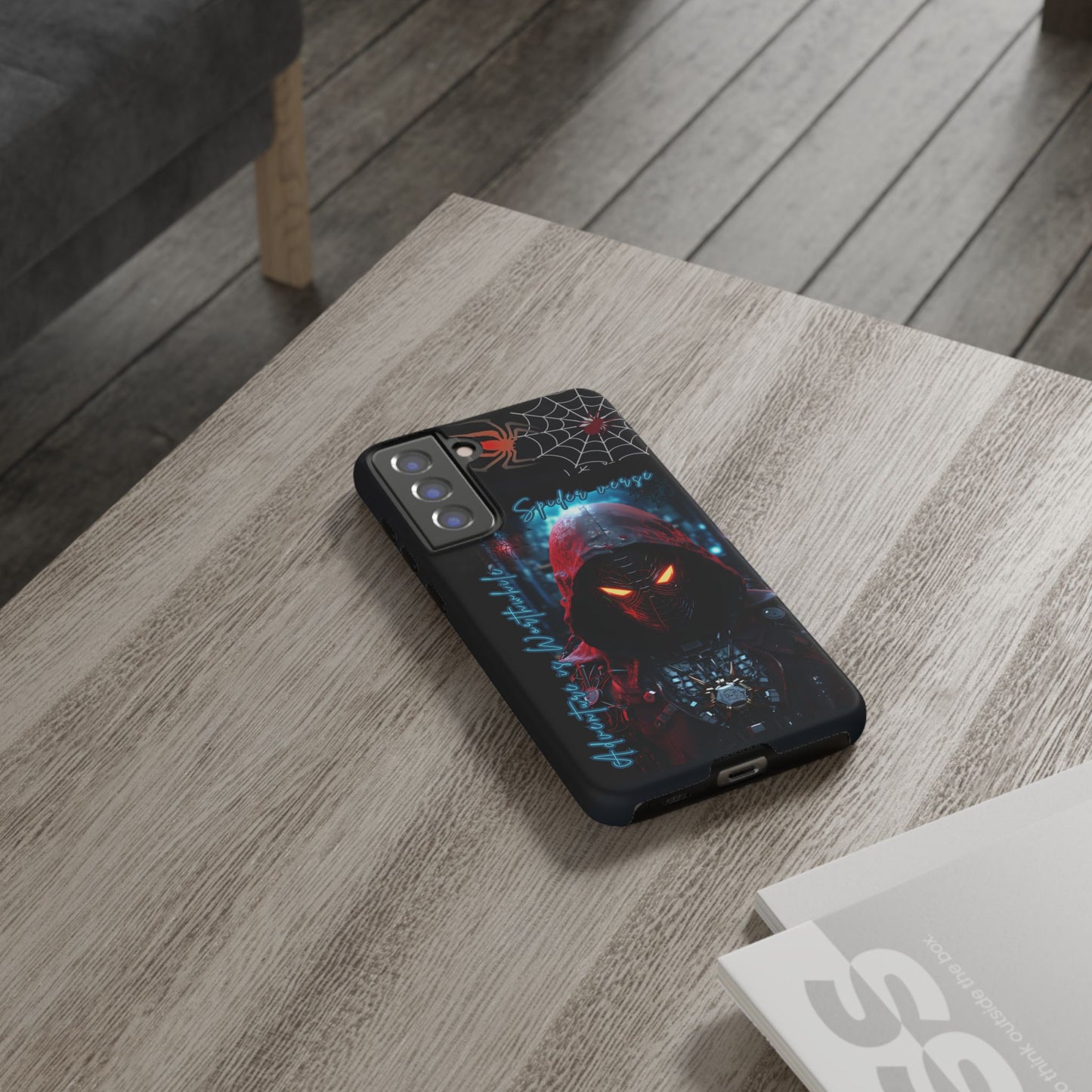 Spiderman Phone Case — Neon Hooded Skull Design "Spider verse"