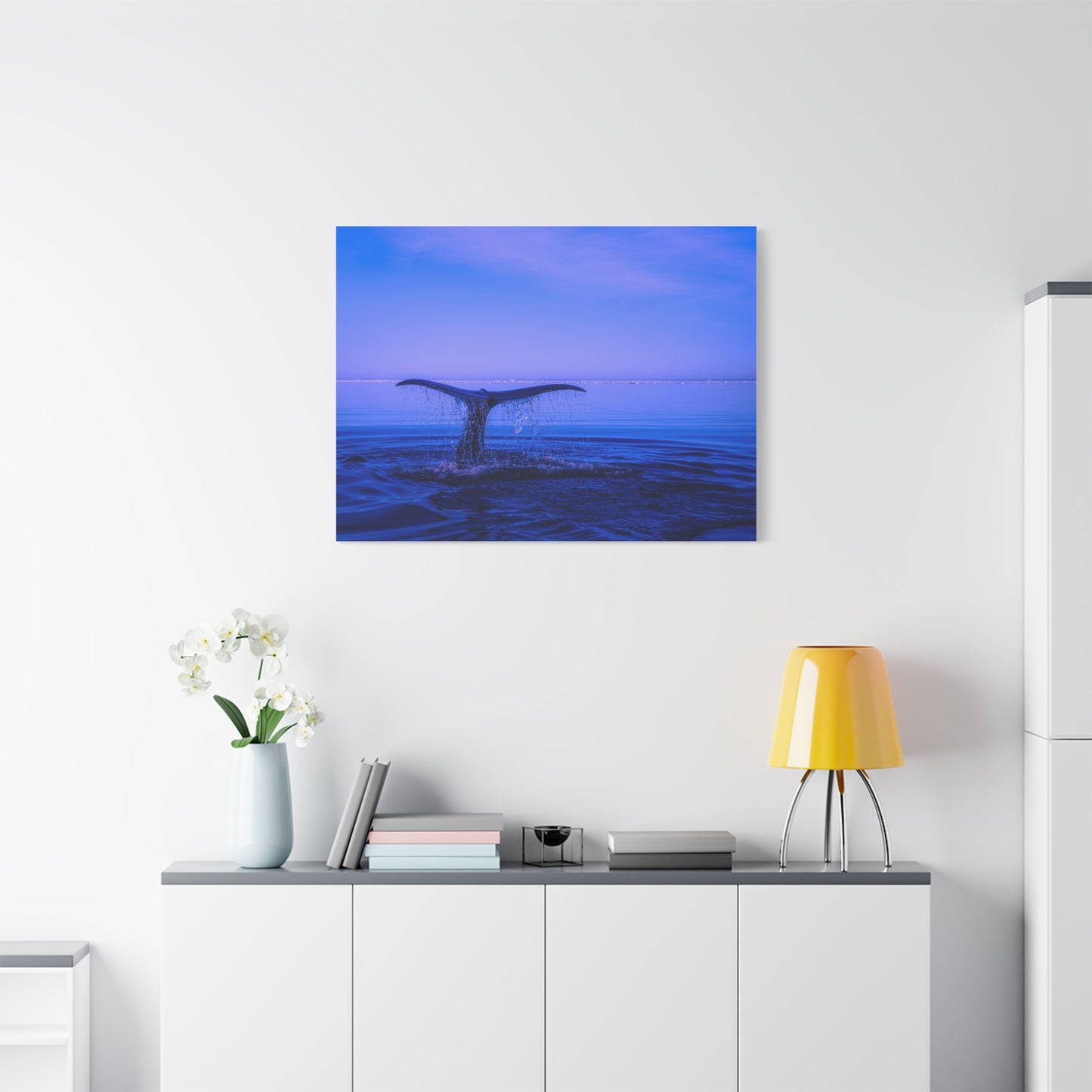 Whale Tail Matte Canvas Print — Ocean Sunset Wall Art