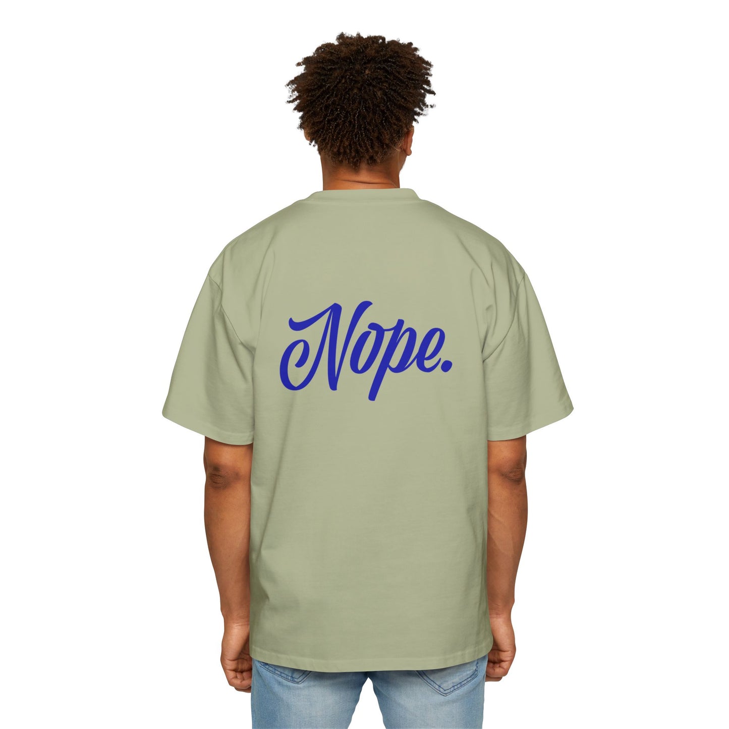 Oversized Tee — 'New York' Front & 'Nope.' Script Back Graphic Shirt