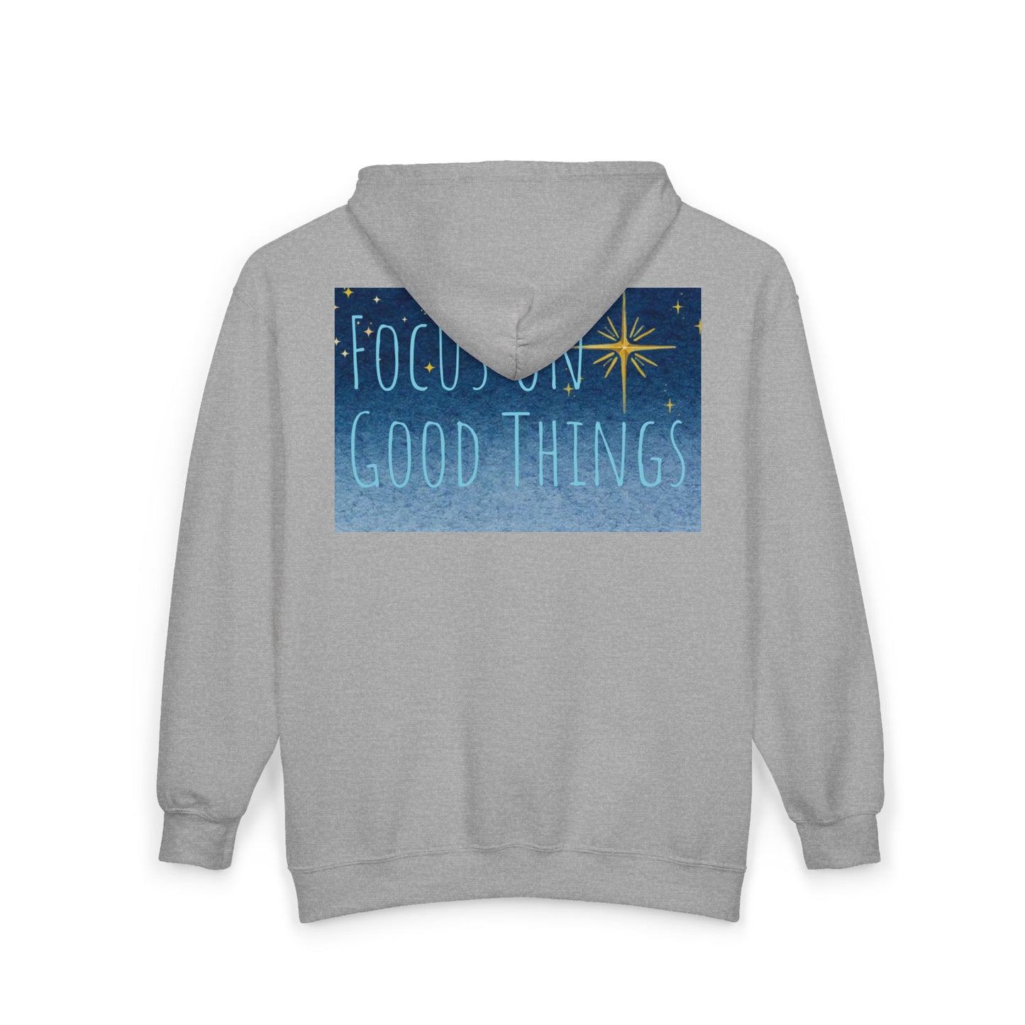 Zip Hoodie — 'Focus On Good Things' Inspirational Ocean Design