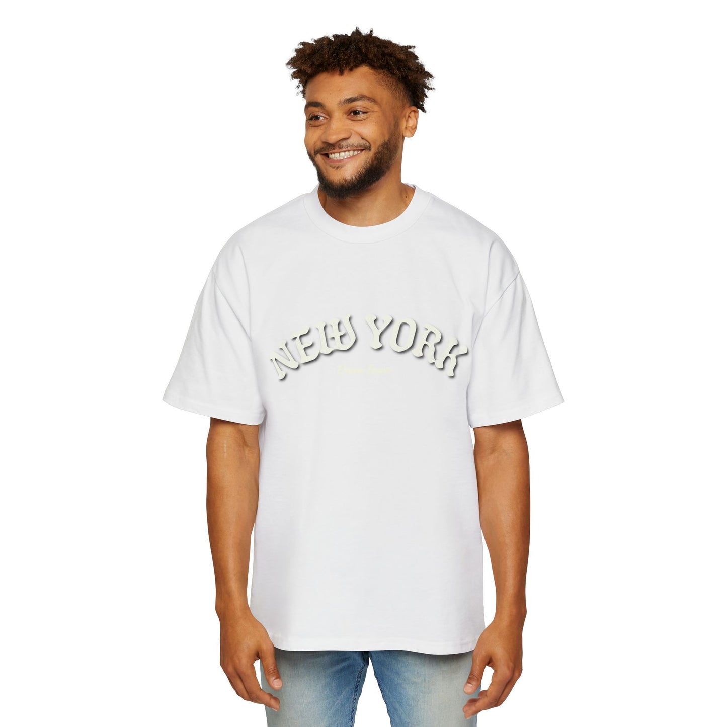 Oversized Tee — 'New York' Front & 'Nope.' Script Back Graphic Shirt