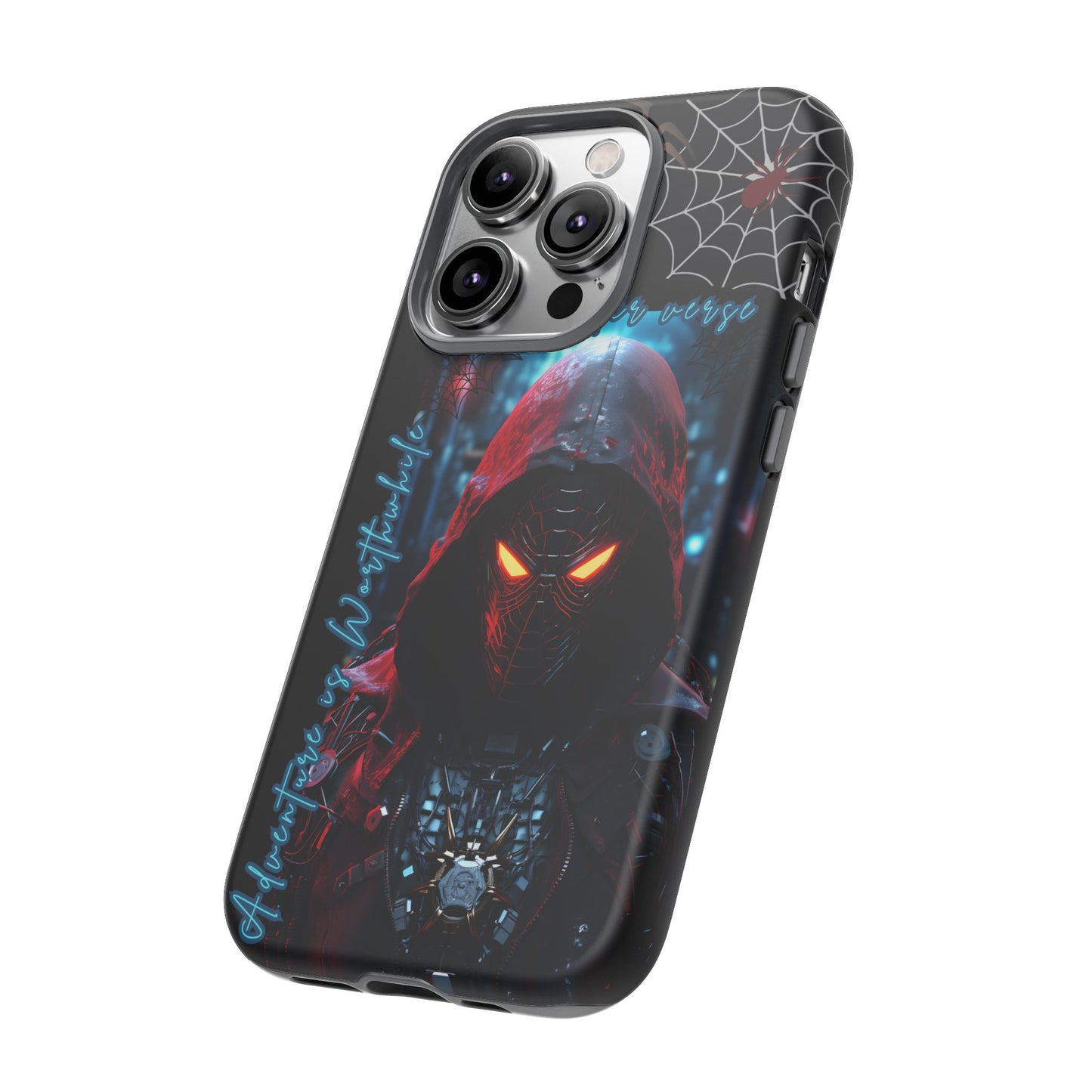 Spiderman Phone Case — Neon Hooded Skull Design "Spider verse"