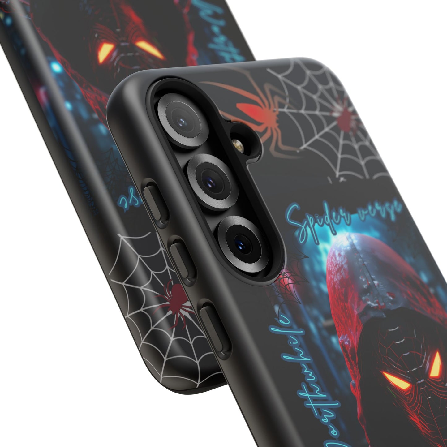 Spiderman Phone Case — Neon Hooded Skull Design "Spider verse"