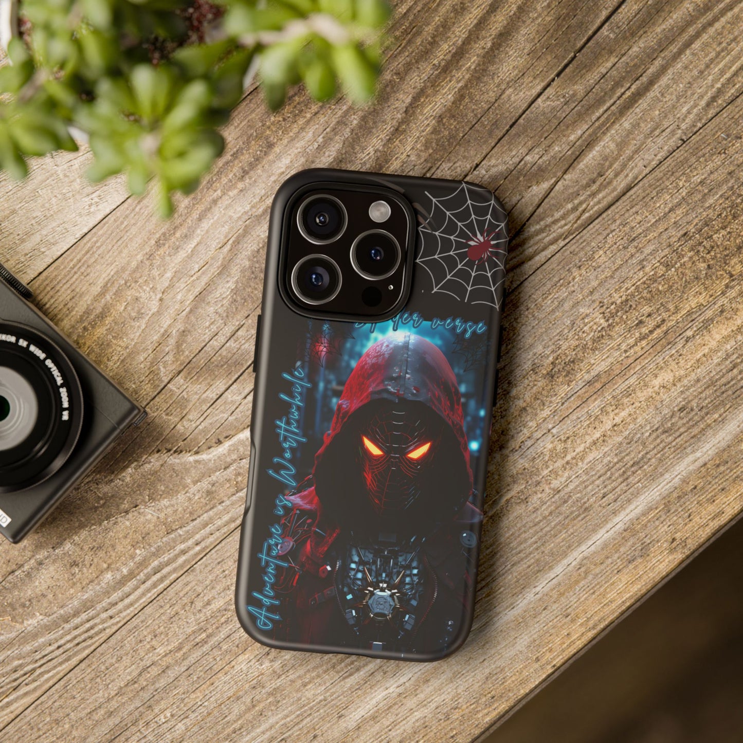 Spiderman Phone Case — Neon Hooded Skull Design "Spider verse"