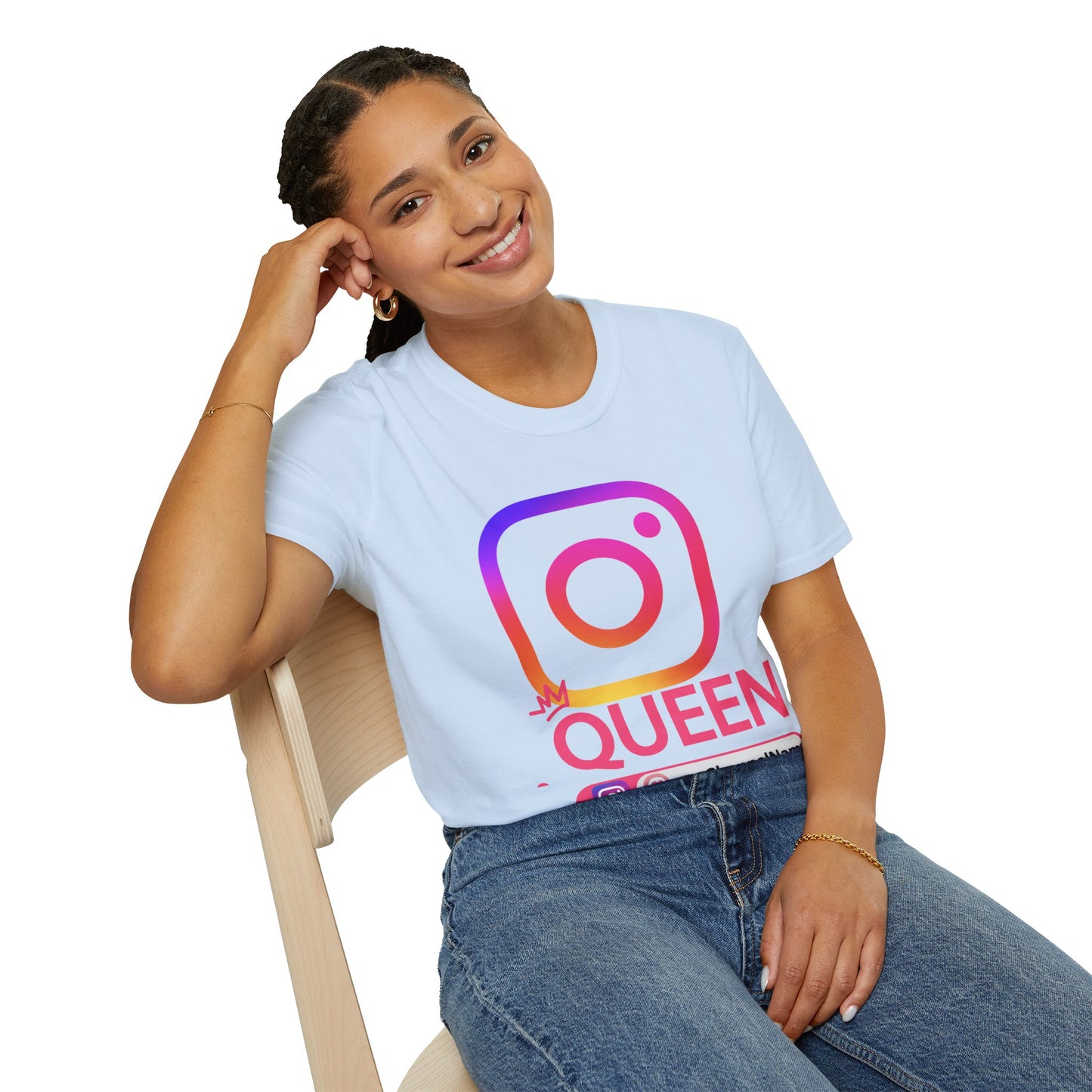 Instagram Queen T-Shirt — "Queen" Social Media Tee with Custom @handle