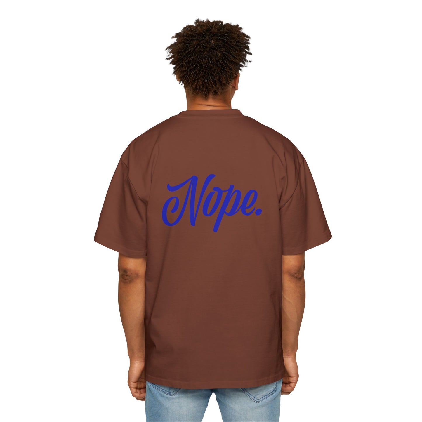 Oversized Tee — 'New York' Front & 'Nope.' Script Back Graphic Shirt