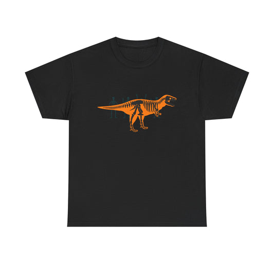Dinosaur Graphic Tee — Retro Neon T-Rex & Skeleton Shirt