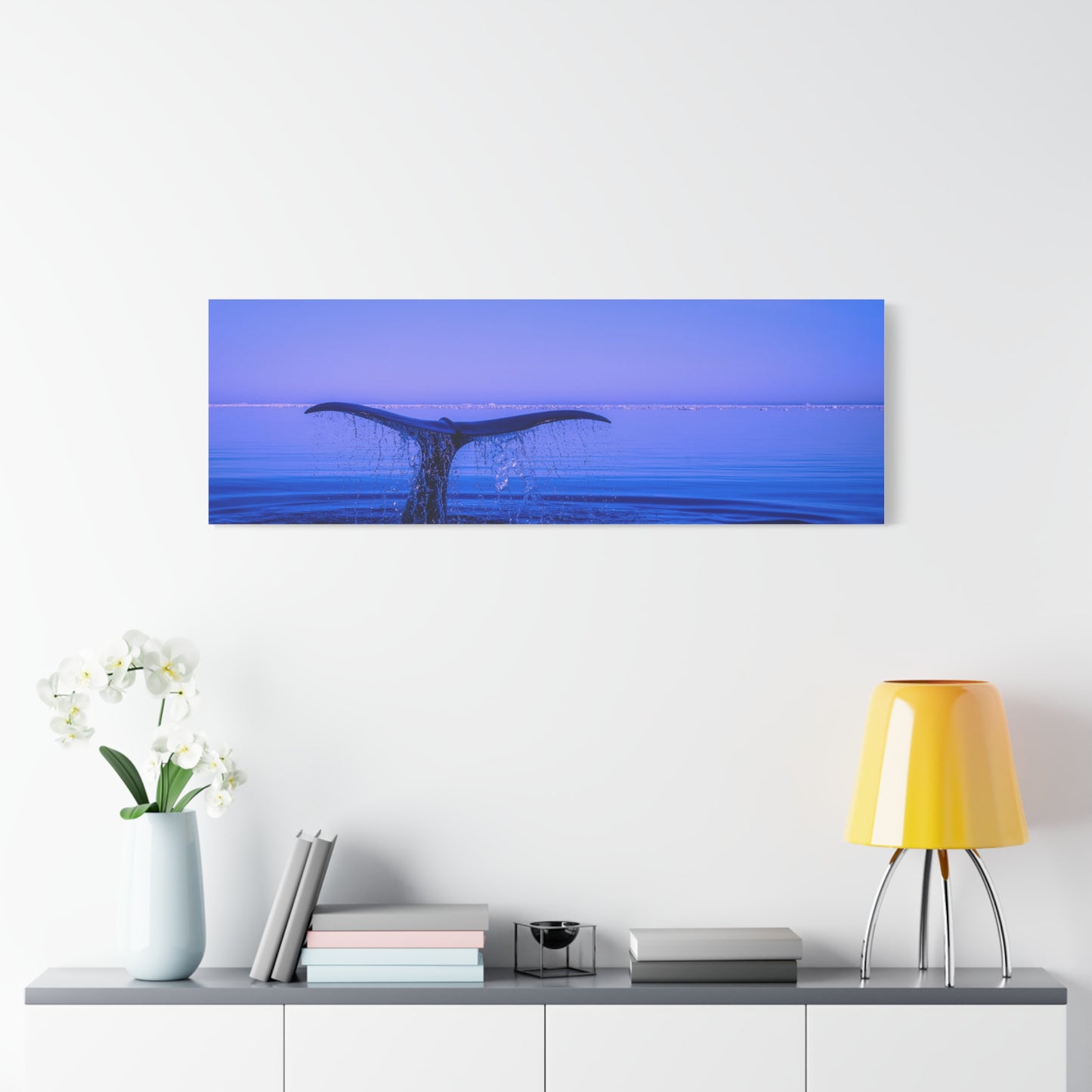 Whale Tail Matte Canvas Print — Ocean Sunset Wall Art