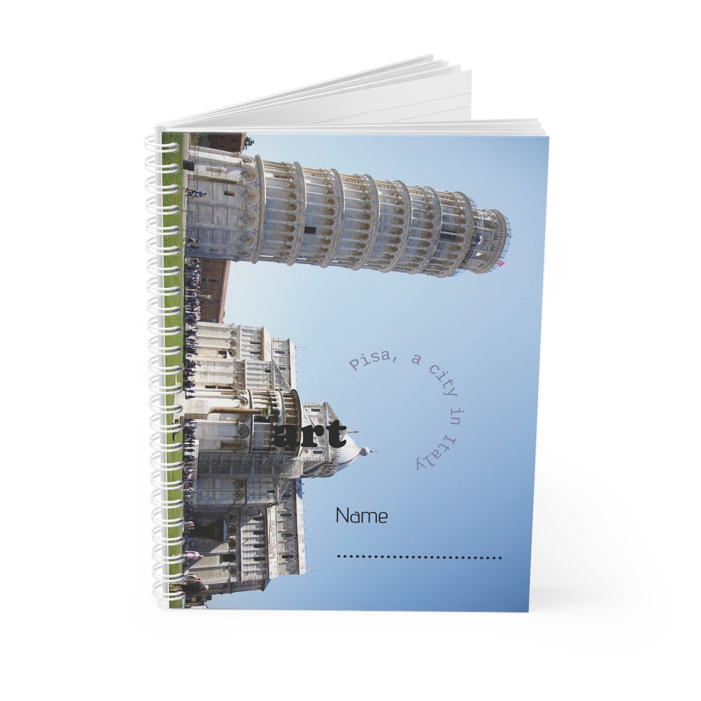 Italy Travel Spiral Notebook — Leaning Tower & Italy Map Journal, Personalized Travel Diary