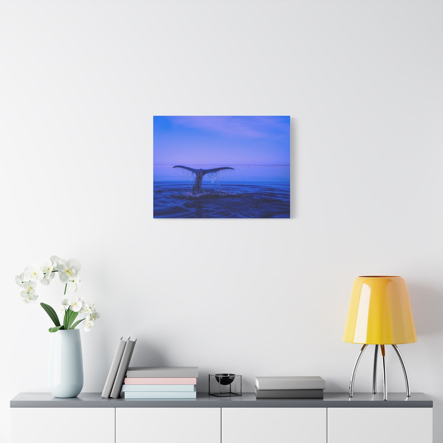 Whale Tail Matte Canvas Print — Ocean Sunset Wall Art