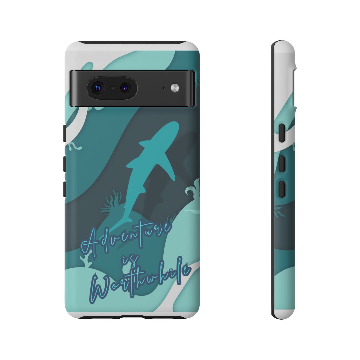 Blue Ocean Phone Case - "Adventure is Worthwhile" Teal Protective Cover