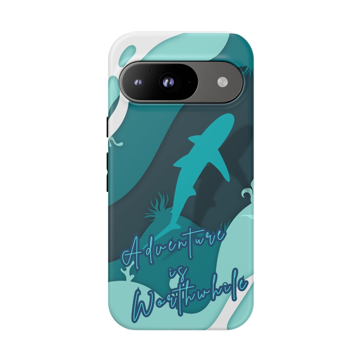 Blue Ocean Phone Case - "Adventure is Worthwhile" Teal Protective Cover