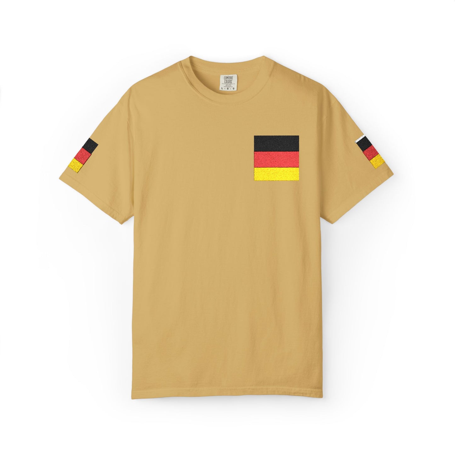 Germany Flag Pocket T-Shirt — German Pride Tee with Sleeve Flags