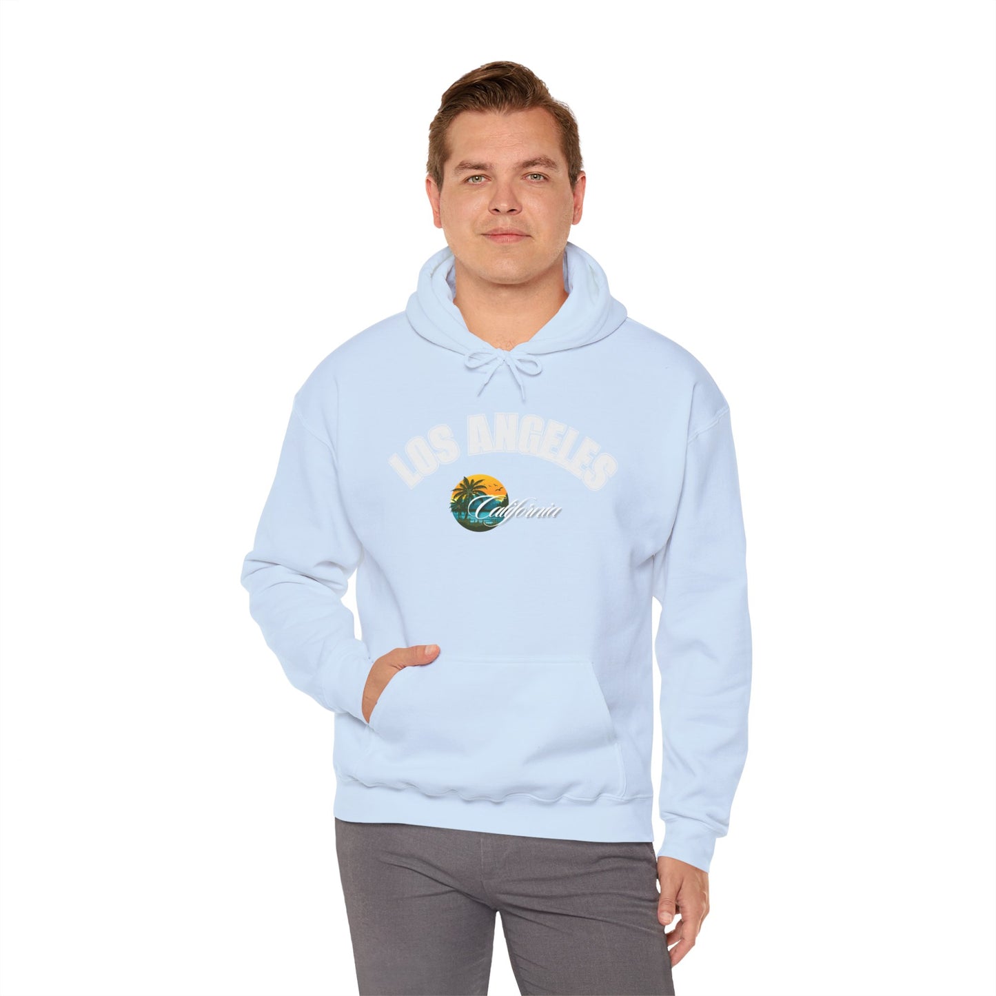 Los Angeles Retro Surf Hoodie — Vintage Sunset Car & Palm Tree Sweatshirt