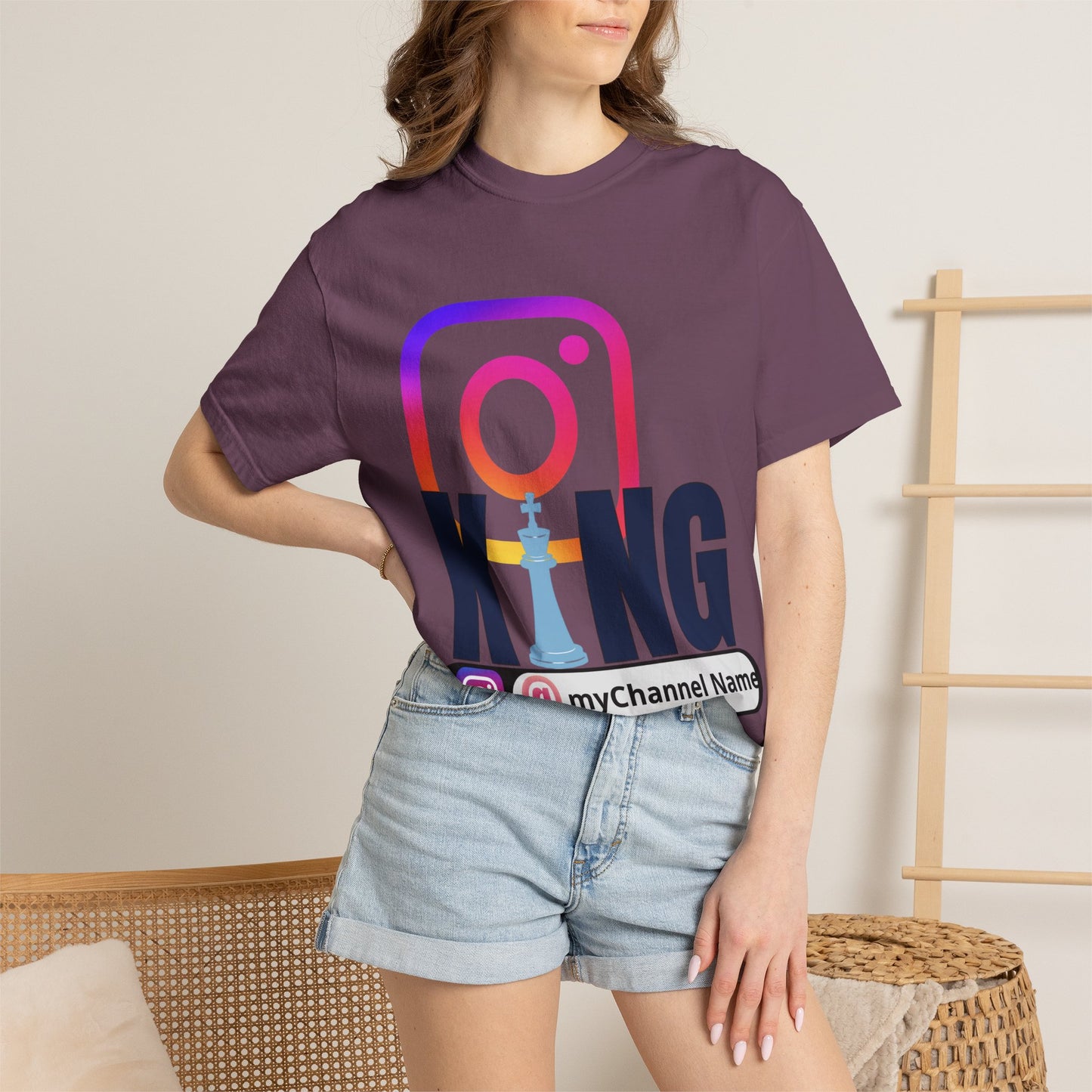 Instagram King T-Shirt — Custom @myChannel Name Social Media Tee