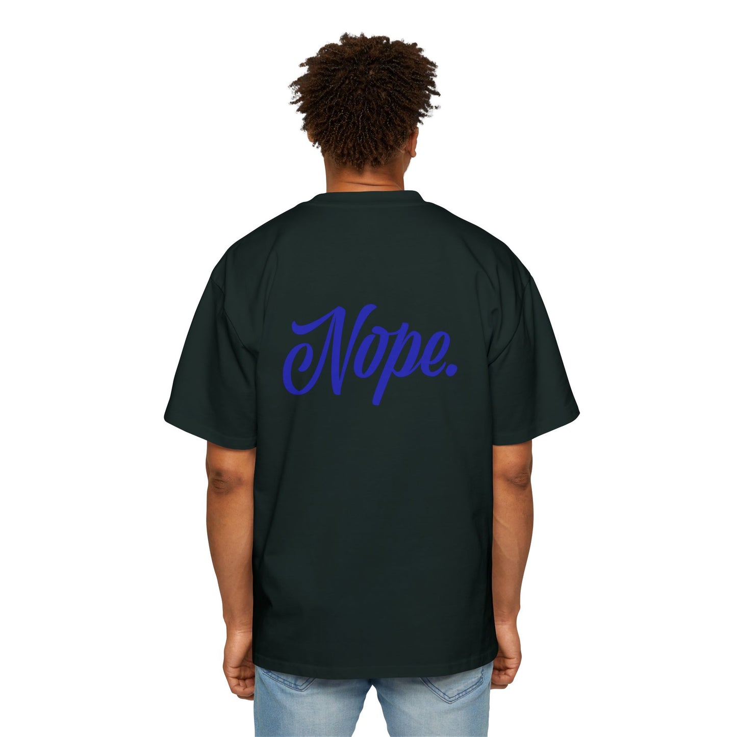 Oversized Tee — 'New York' Front & 'Nope.' Script Back Graphic Shirt