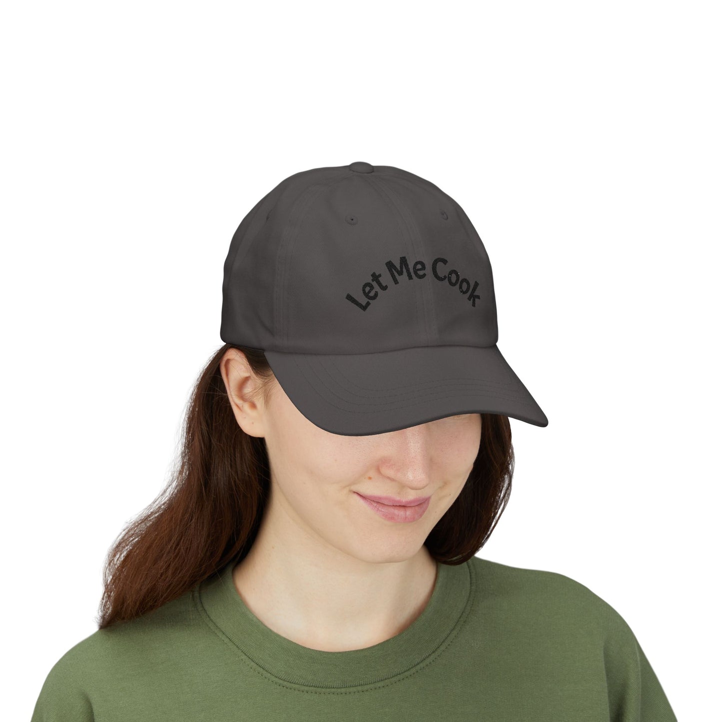 Let Me Cook Dad Cap — Embroidered White Baseball Hat for Cooks & Grillers