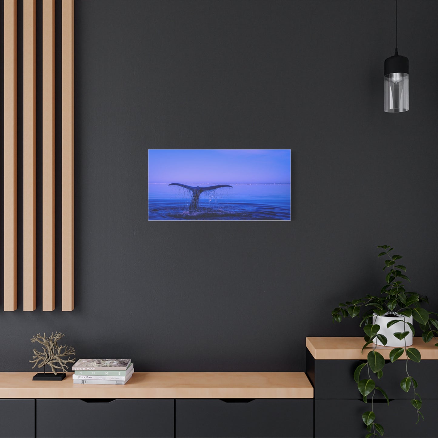 Whale Tail Matte Canvas Print — Ocean Sunset Wall Art