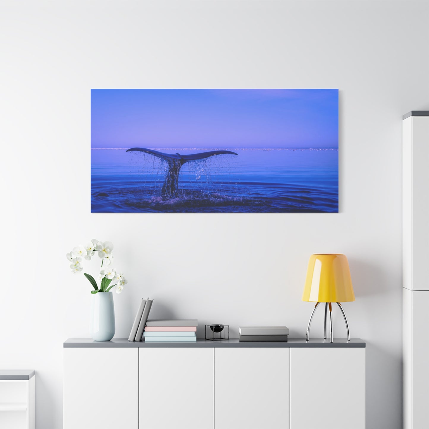 Whale Tail Matte Canvas Print — Ocean Sunset Wall Art