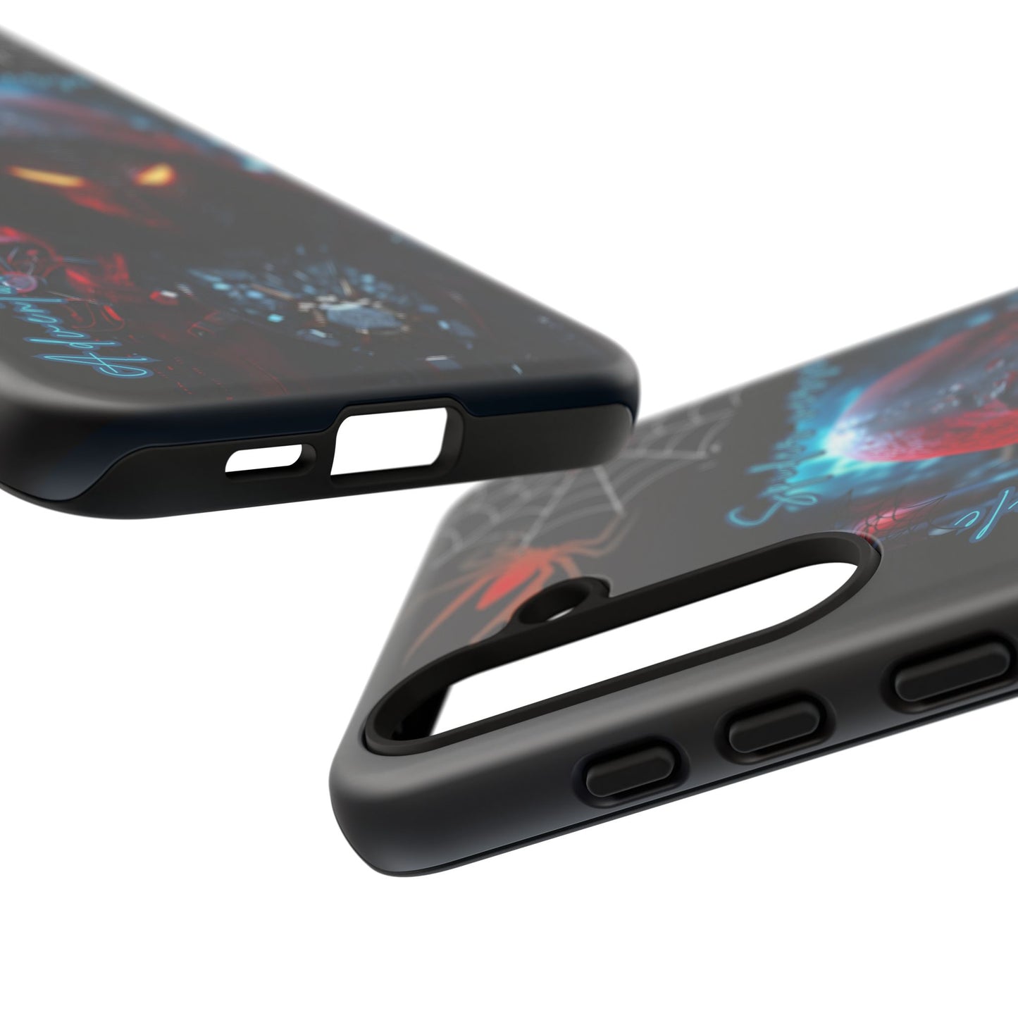 Spiderman Phone Case — Neon Hooded Skull Design "Spider verse"