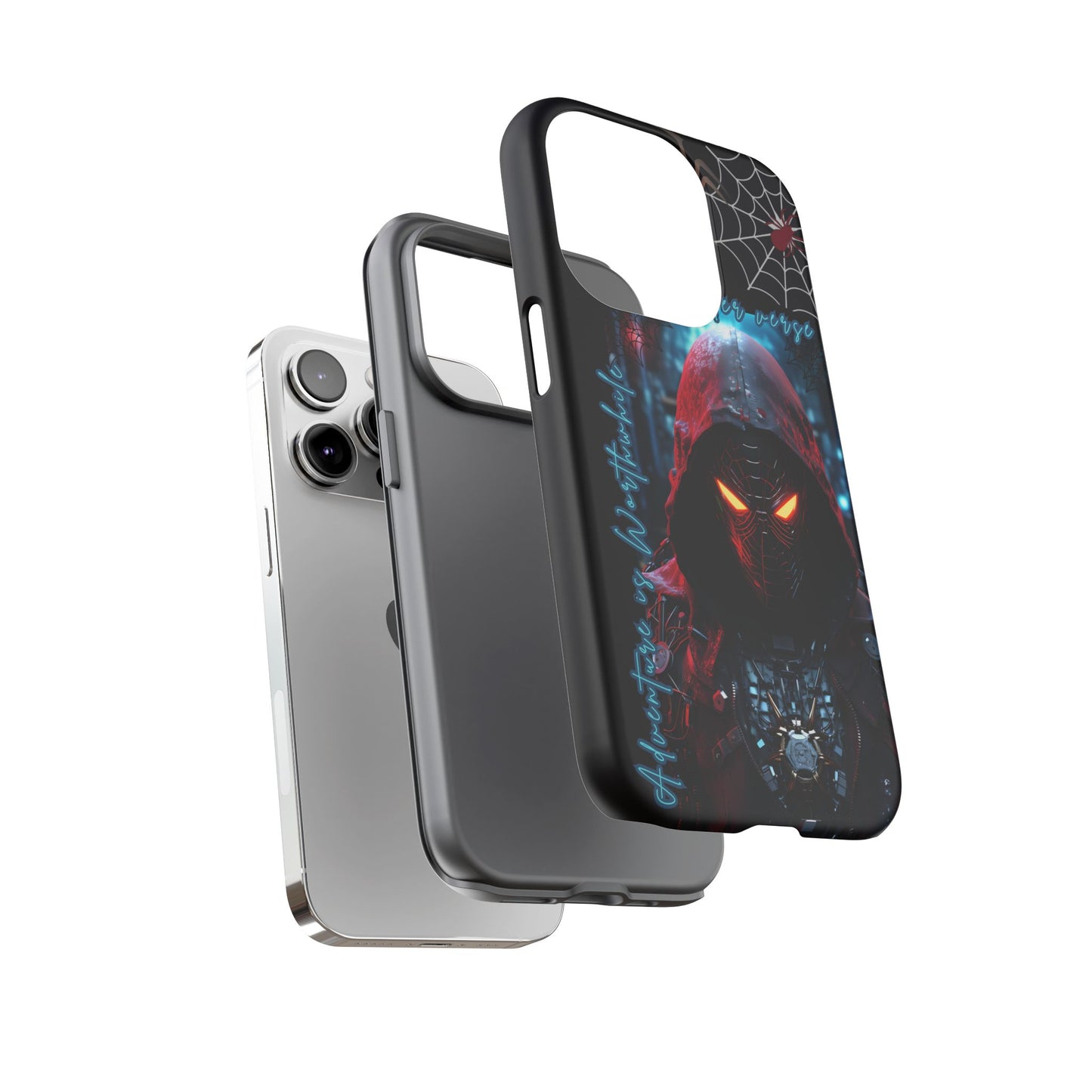 Spiderman Phone Case — Neon Hooded Skull Design "Spider verse"