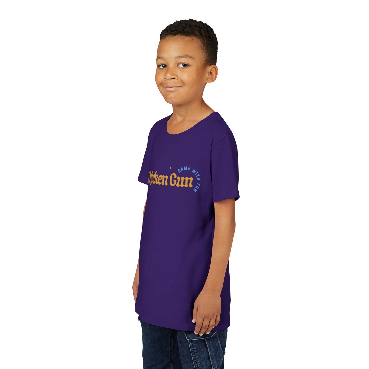 Youth Tee — Cute Chicken Gun Character Kids T-Shirt