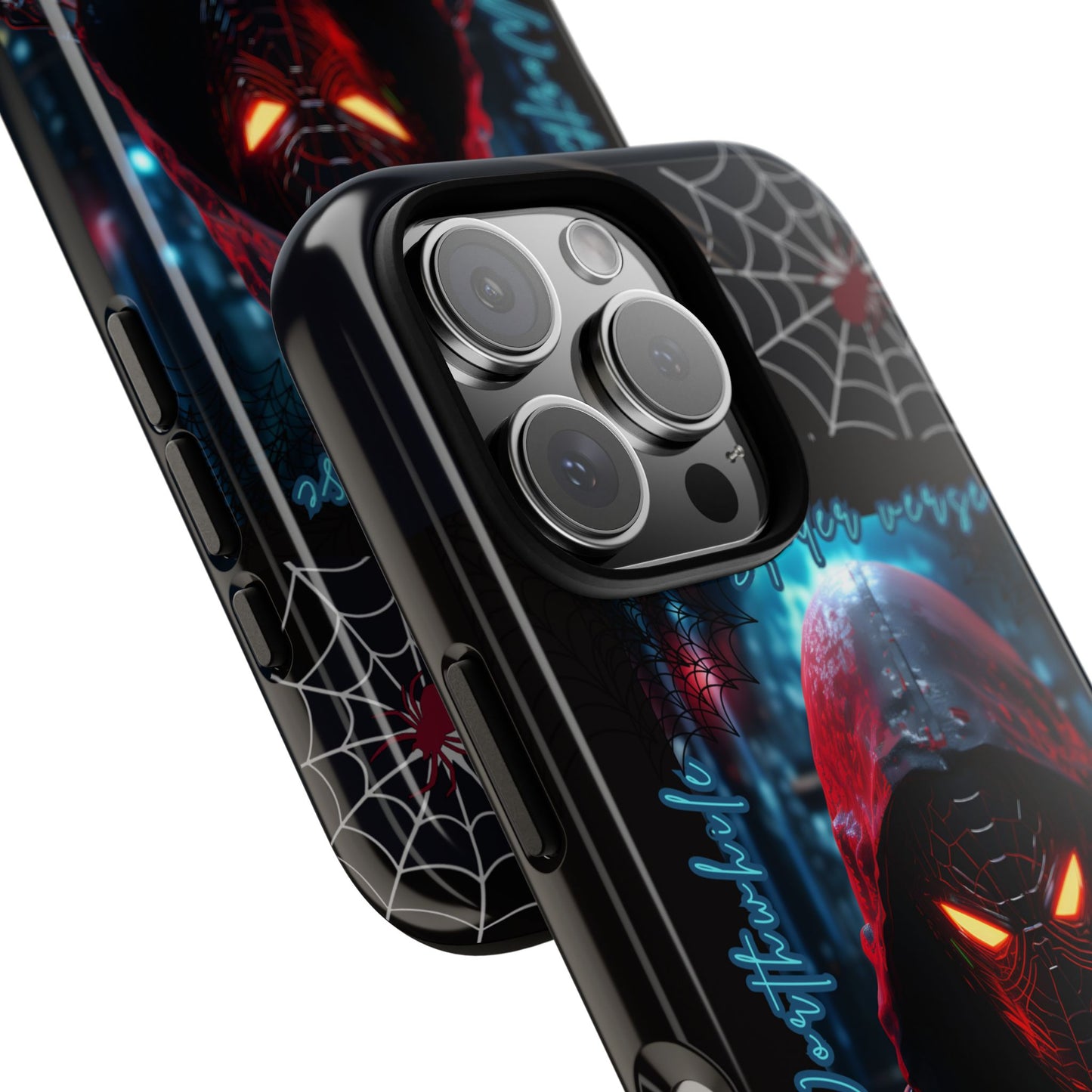 Spiderman Phone Case — Neon Hooded Skull Design "Spider verse"