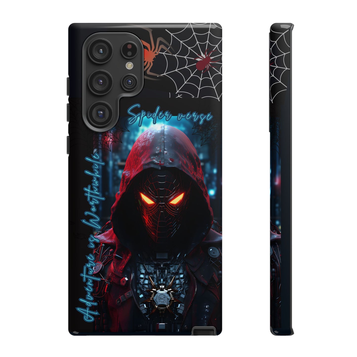 Spiderman Phone Case — Neon Hooded Skull Design "Spider verse"