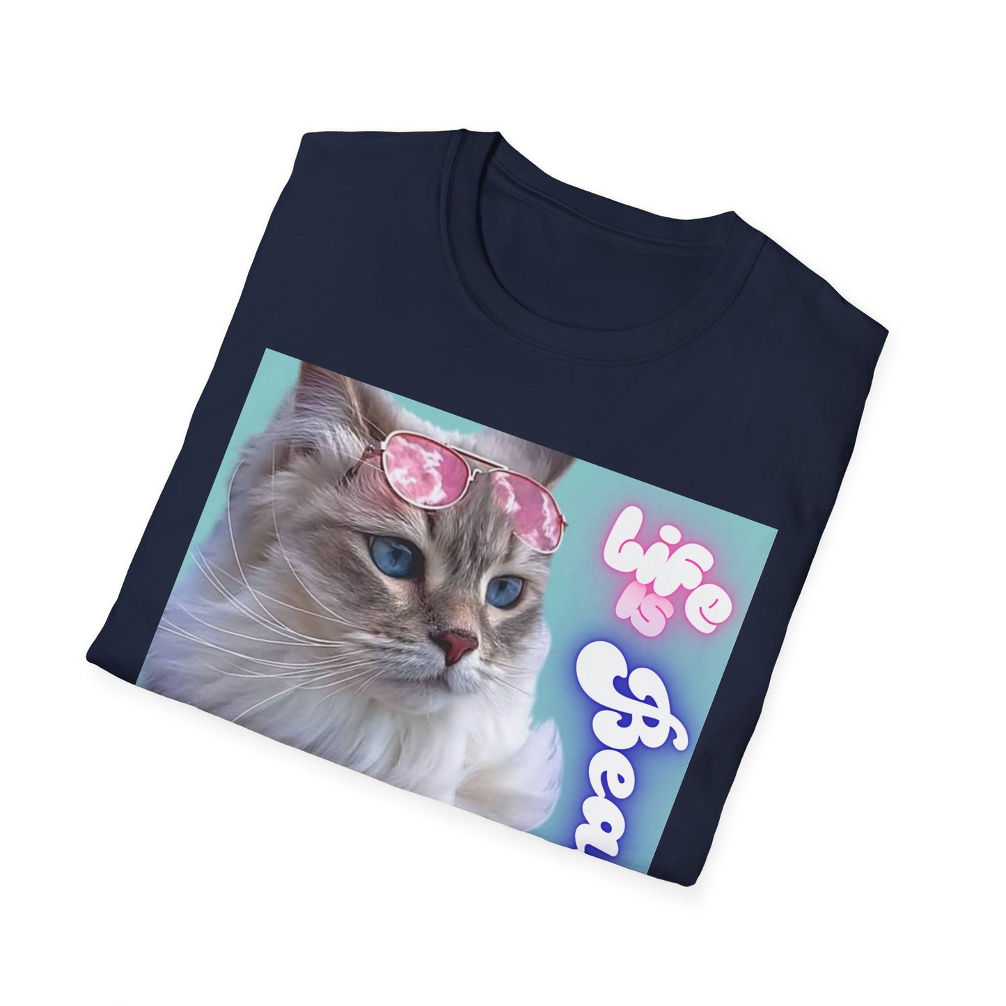 Life Is Beautiful Cat T-Shirt — Inspirational Cat Graphic Tee