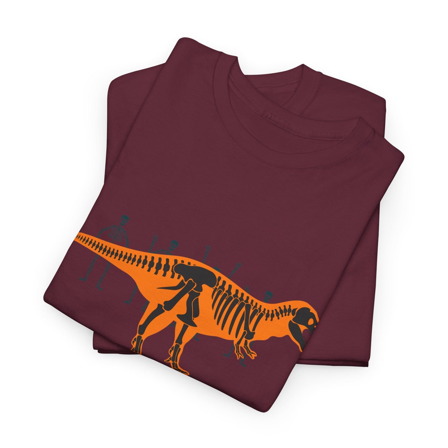 Dinosaur Graphic Tee — Retro Neon T-Rex & Skeleton Shirt
