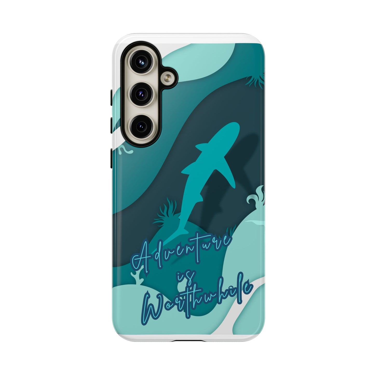 Blue Ocean Phone Case - "Adventure is Worthwhile" Teal Protective Cover