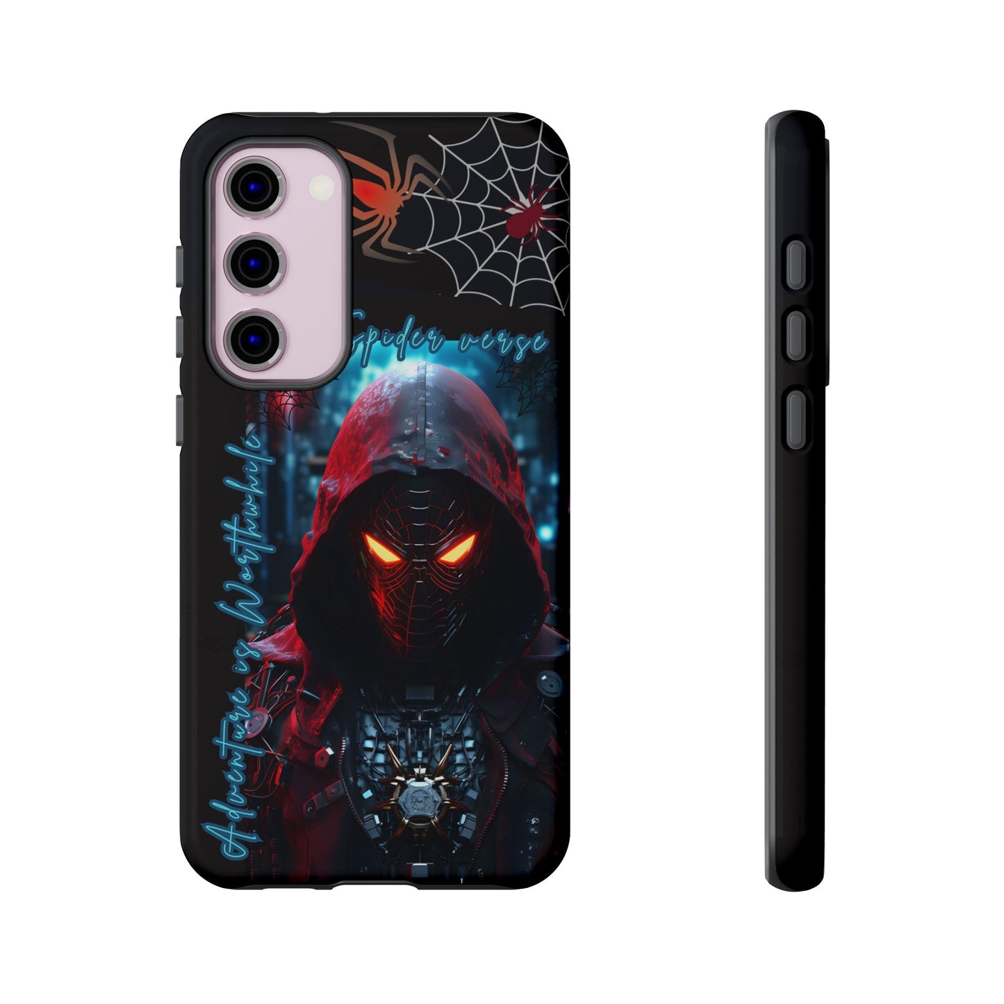 Spiderman Phone Case — Neon Hooded Skull Design "Spider verse"