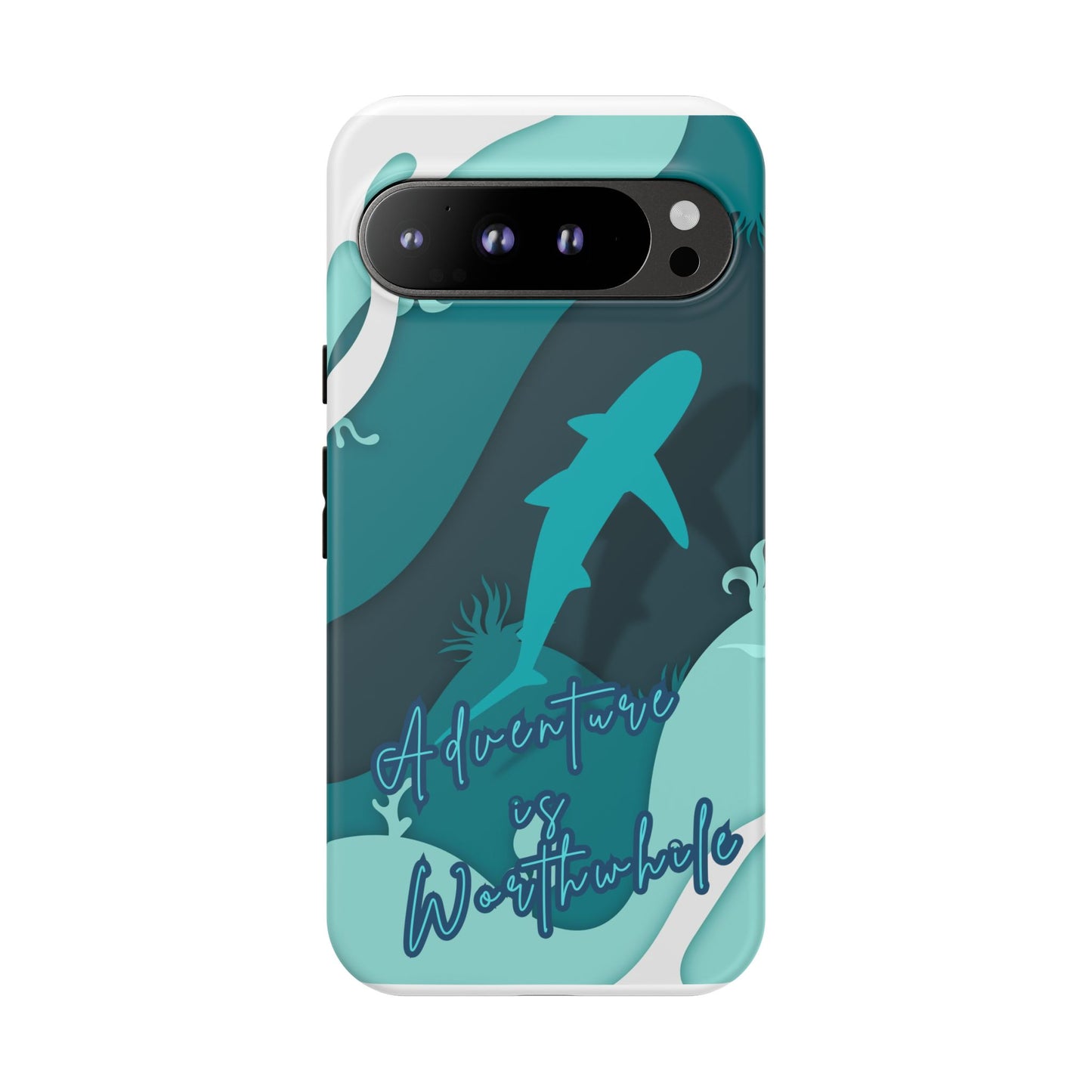 Blue Ocean Phone Case - "Adventure is Worthwhile" Teal Protective Cover