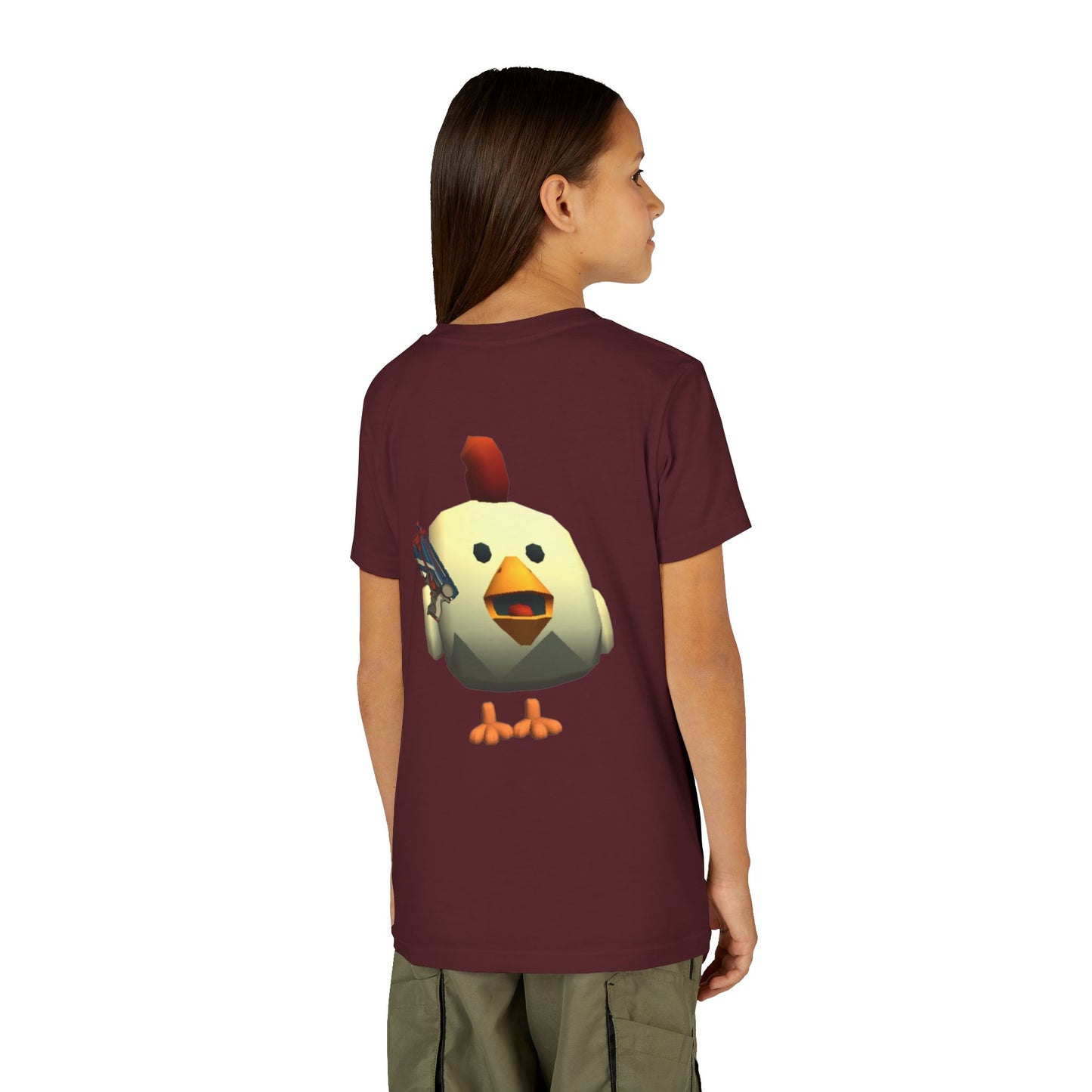 Youth Tee — Cute Chicken Gun Character Kids T-Shirt