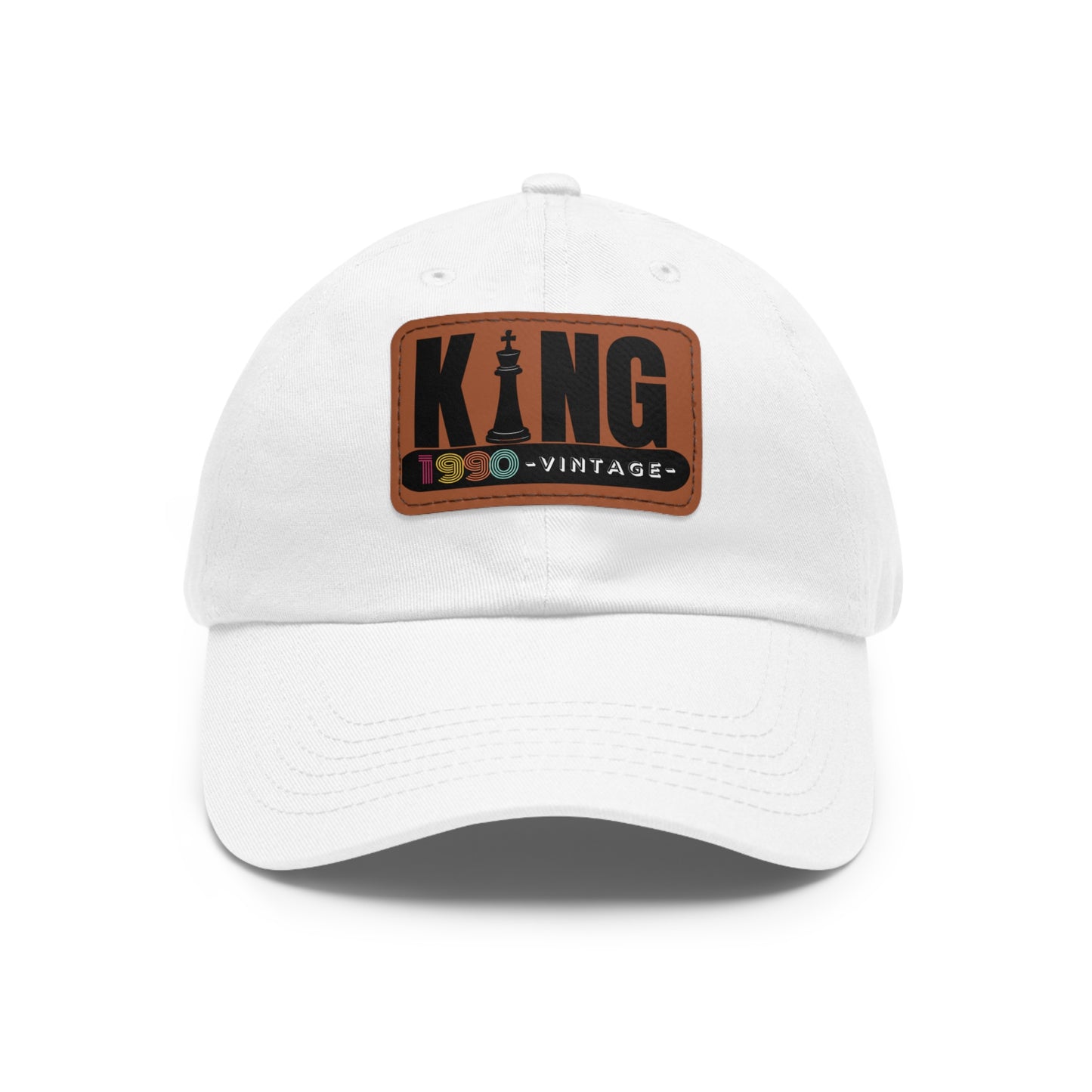King 1990 Vintage Leather Patch Dad Hat