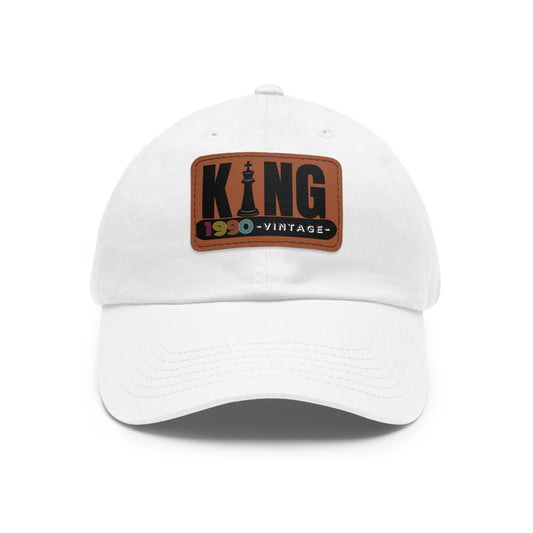 King 1990 Vintage Leather Patch Dad Hat