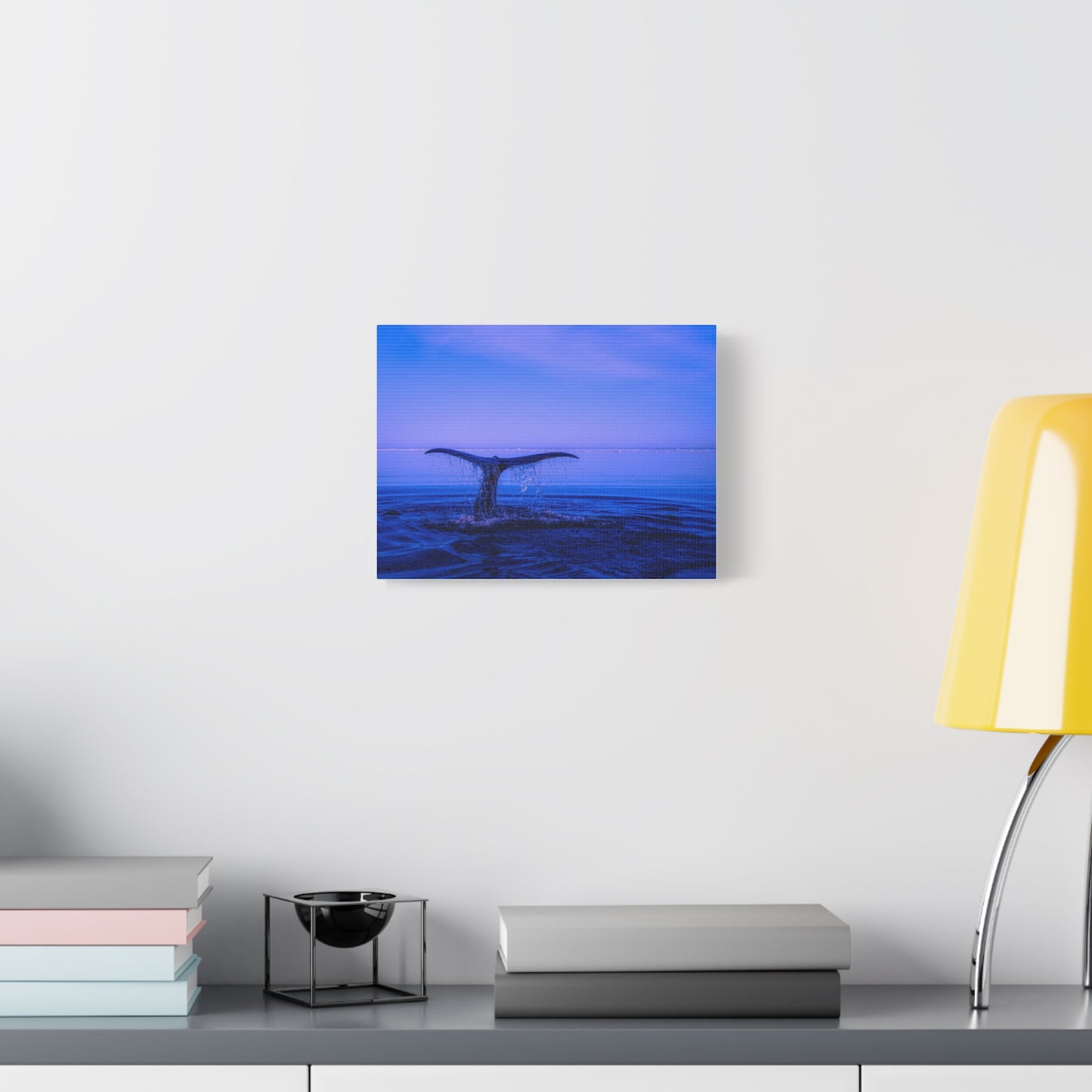 Whale Tail Matte Canvas Print — Ocean Sunset Wall Art