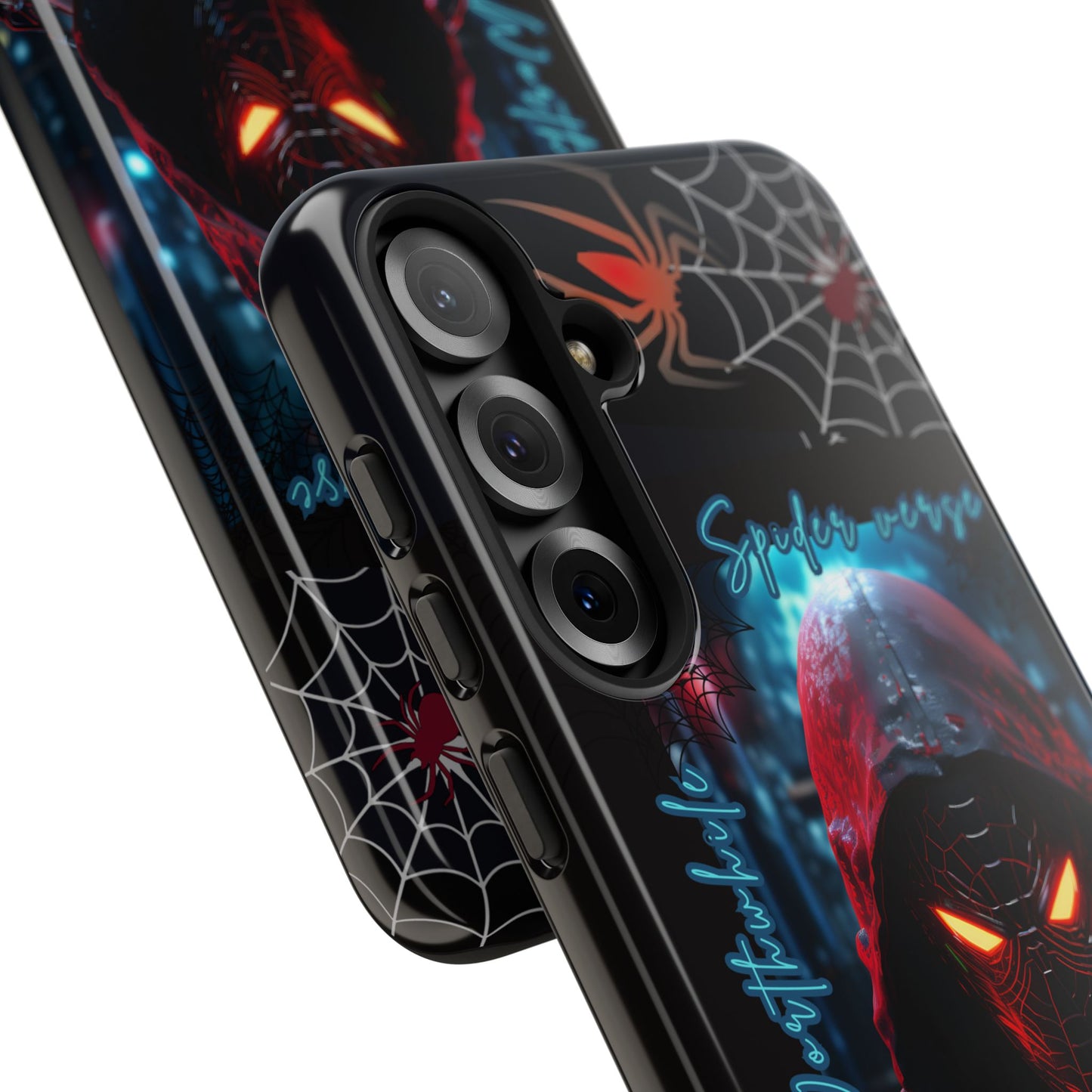 Spiderman Phone Case — Neon Hooded Skull Design "Spider verse"