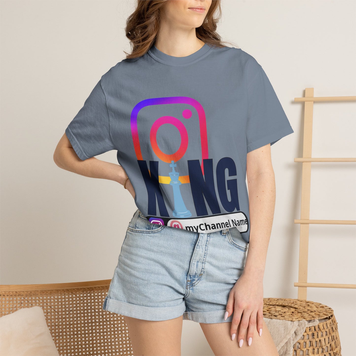 Instagram King T-Shirt — Custom @myChannel Name Social Media Tee