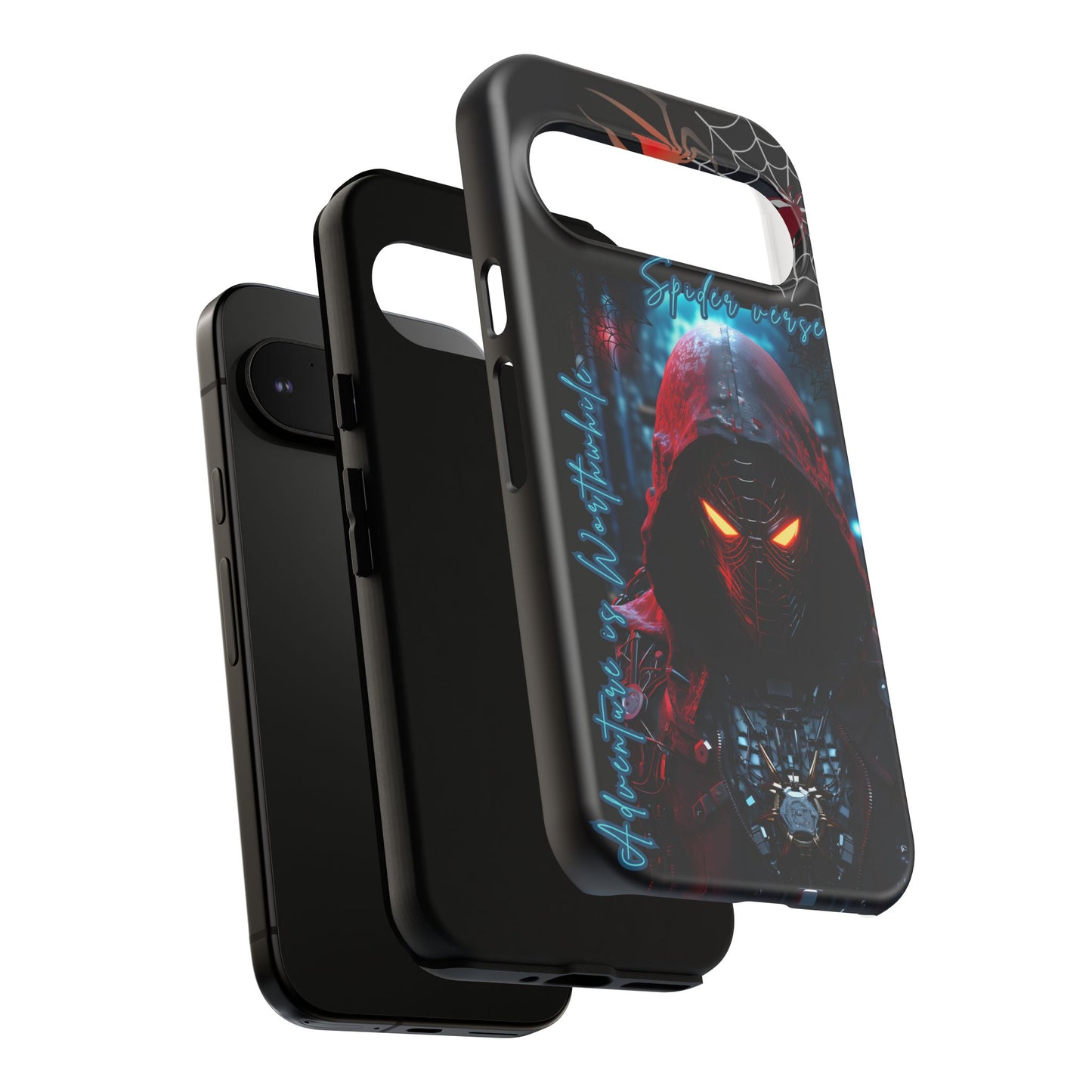 Spiderman Phone Case — Neon Hooded Skull Design "Spider verse"