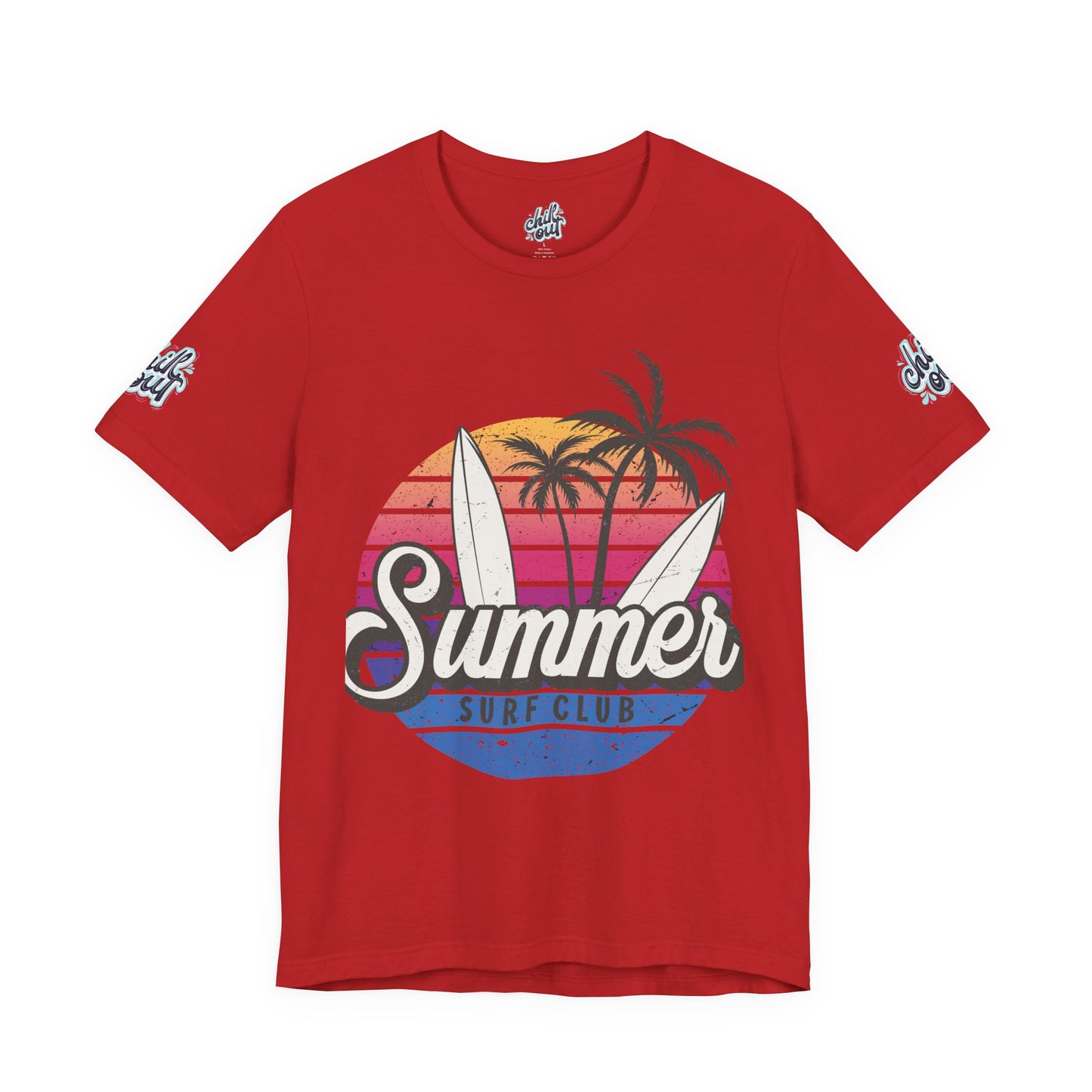 Summer Surf Tee – “Here Comes The Sun” Vintage Surfboard & Palm Graphic T-Shirt