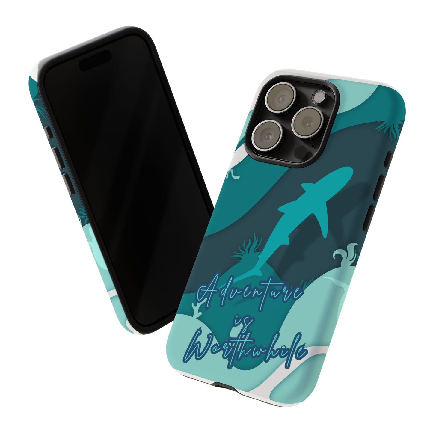 Blue Ocean Phone Case - "Adventure is Worthwhile" Teal Protective Cover