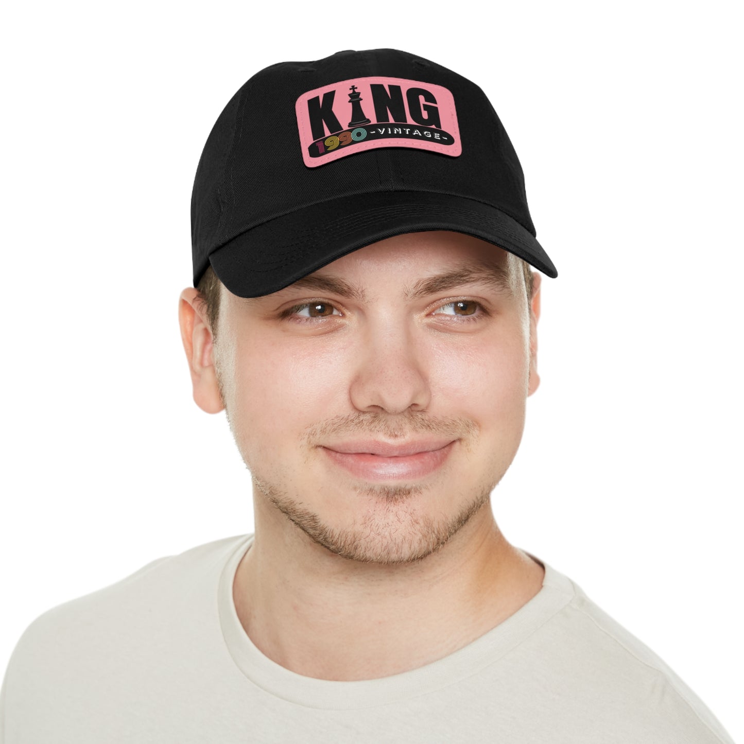 King 1990 Vintage Leather Patch Dad Hat