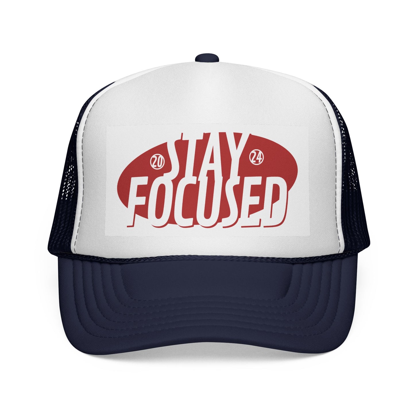 Stay Focused Trucker Cap — Motivational Mesh Hat for Productivity & Daily Wear