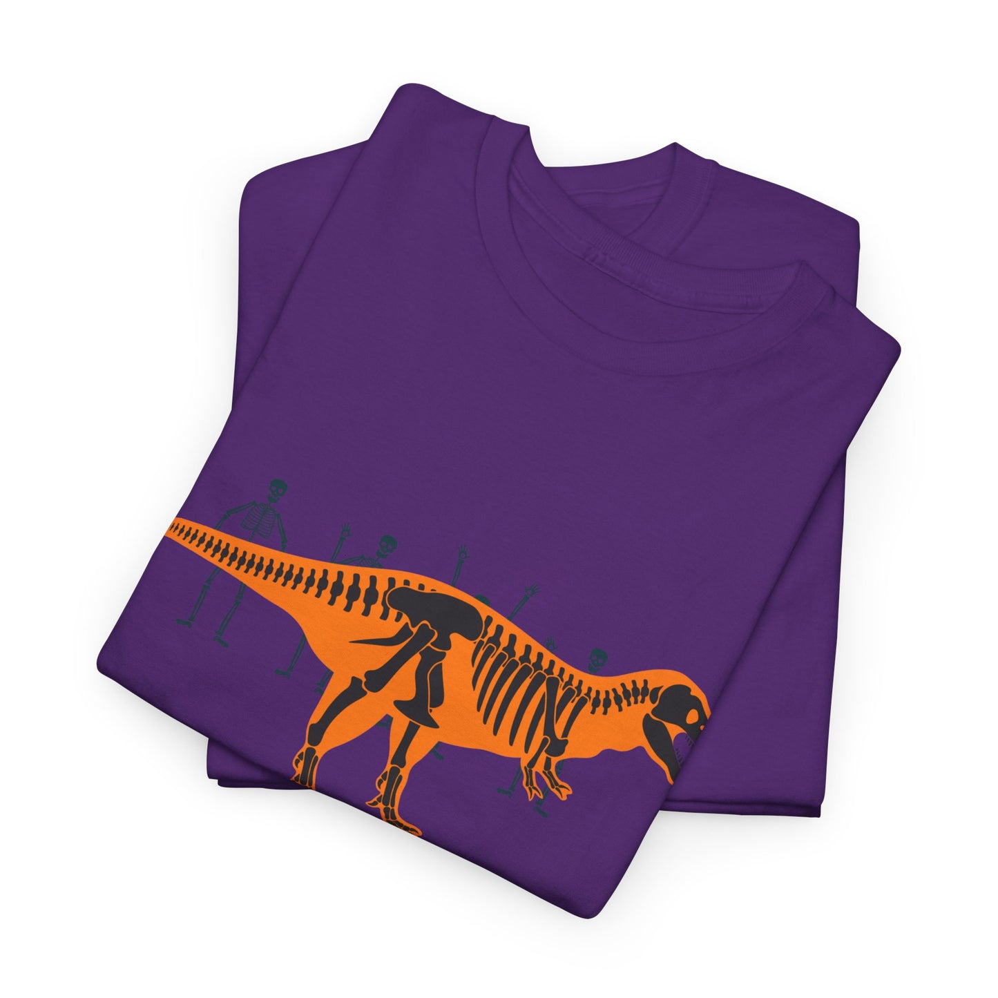 Dinosaur Graphic Tee — Retro Neon T-Rex & Skeleton Shirt