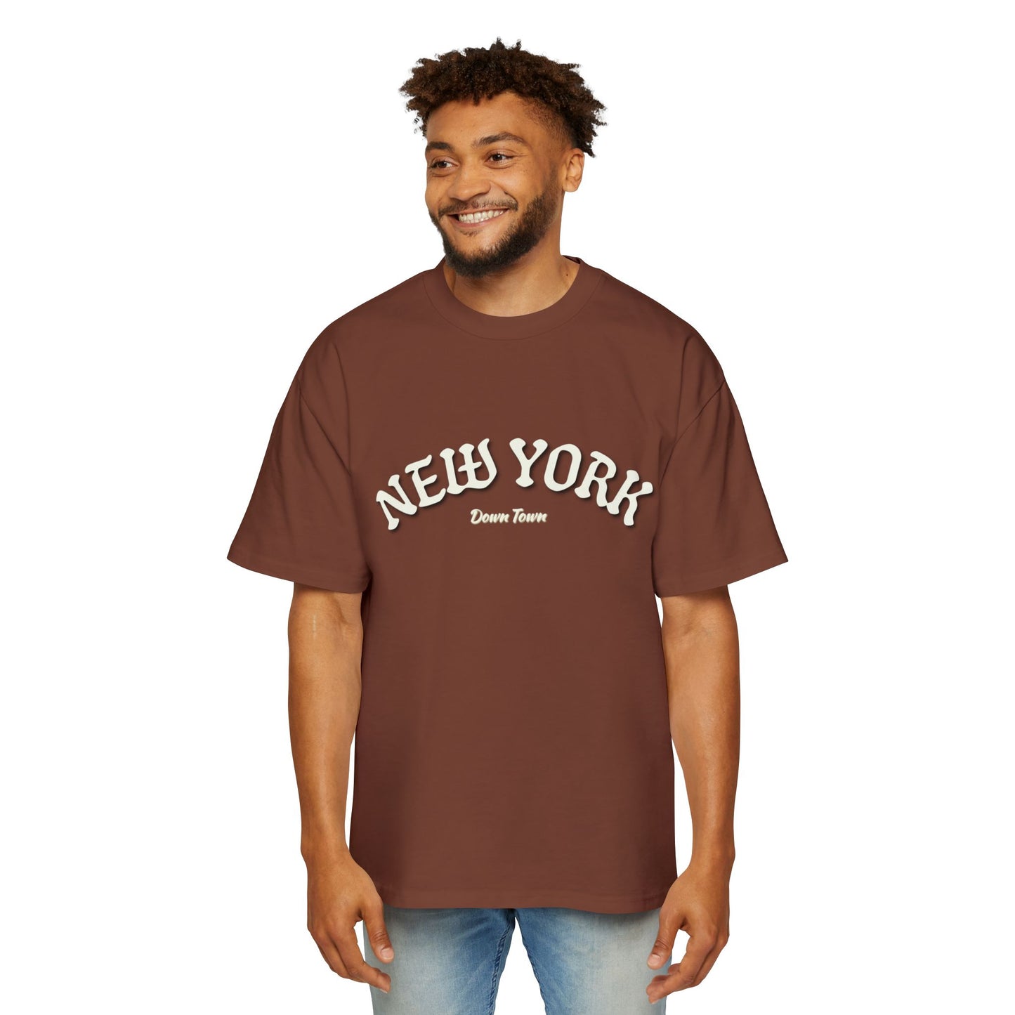 Oversized Tee — 'New York' Front & 'Nope.' Script Back Graphic Shirt
