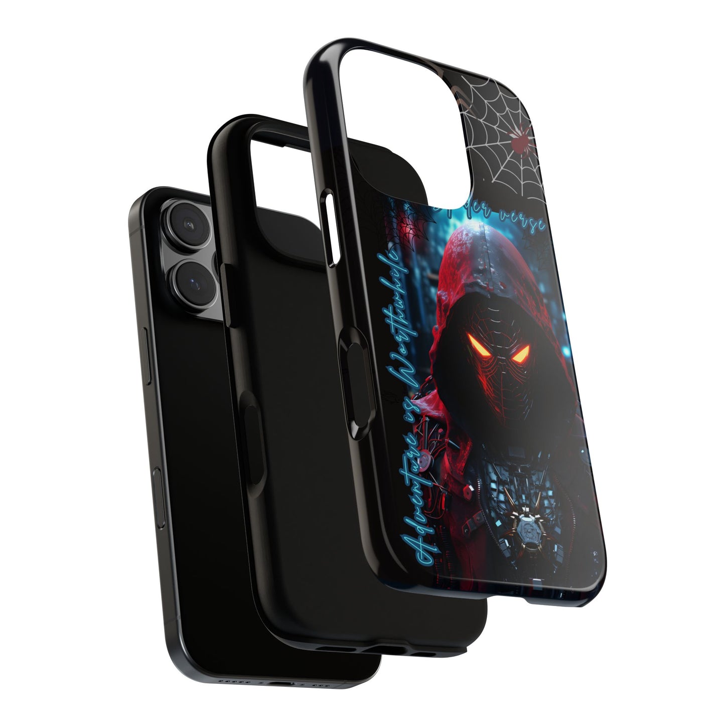 Spiderman Phone Case — Neon Hooded Skull Design "Spider verse"
