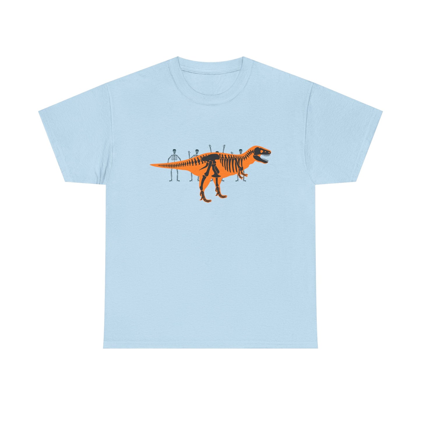 Dinosaur Graphic Tee — Retro Neon T-Rex & Skeleton Shirt