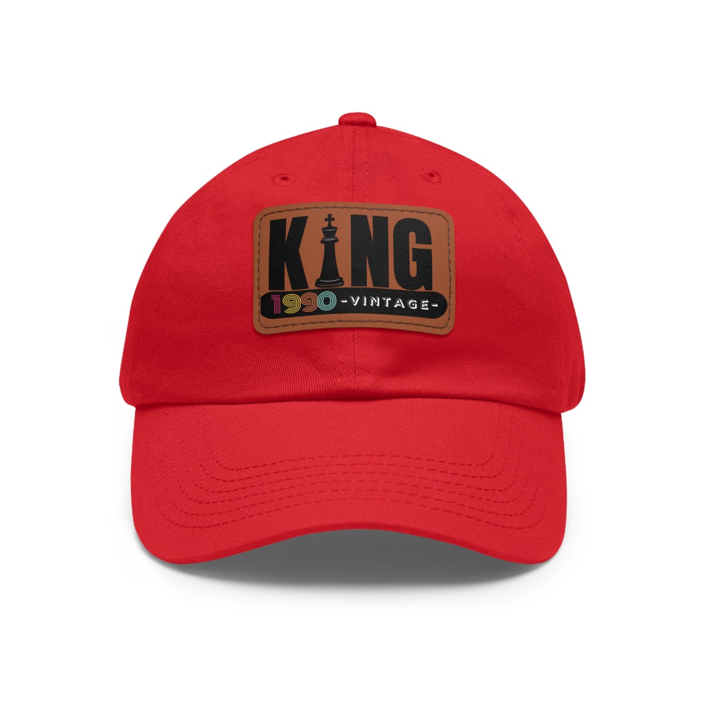 King 1990 Vintage Leather Patch Dad Hat